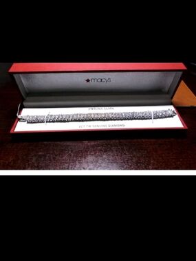 Macy's Sterling Silver Diamond Tennis Bracelet - Sparkling Silver